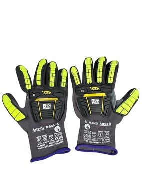Ansell R-840 High-Vis Impact Work Gloves in Neon Yellow and Black